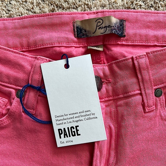 Paige NWT Bubblegum Pink Peg Skinny Jeans **Size 26** 🌸🌸 - Picture 4 of 5